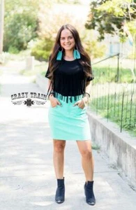 CLEARANCE - The Lawmaker Skirt ** Turquoise (Reg. $22.95) - Picture 1 of 3