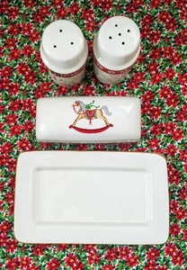 Set vintage Charlton Hall piatto burro coperto sale pepe shaker Kobe Giappone NUOVO - Foto 1 di 7
