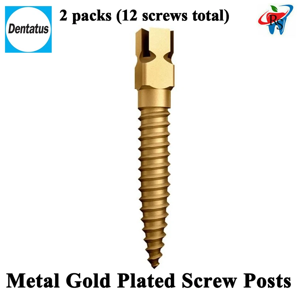 Стоматологические металлические позолоченные винтовые стойки Denatus R00t Canaal 2 шт. 12 шт. - Изображение 1 из 2