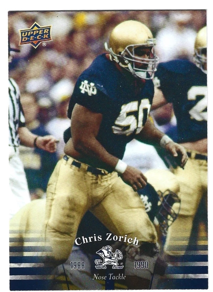 2013 Upper Deck Notre Dame Chris Zorich Base # 54 - Image 1 of 1
