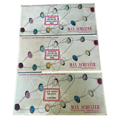 Max Schuster Jeweler Card Importer Semi-precious Synthetic Stones New York Pad - Image 1 of 4