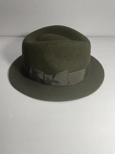 Steven Alan Womens Deep Green Wool Fedora Hat Sz Large Exc Condition - Picture 1 of 11