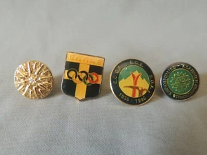4 Greek metal pins- Olympic games- skiing Federation- Star of Vergina - Picture 1 of 8