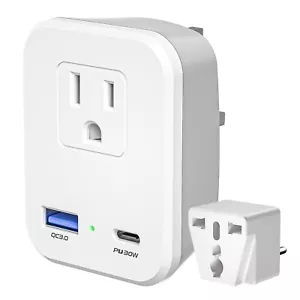 UK Reisestecker Adapter, 2 Netzstecker Adapter Typ G und Typ B, UK Stecker Adapter - Bild 1 von 7