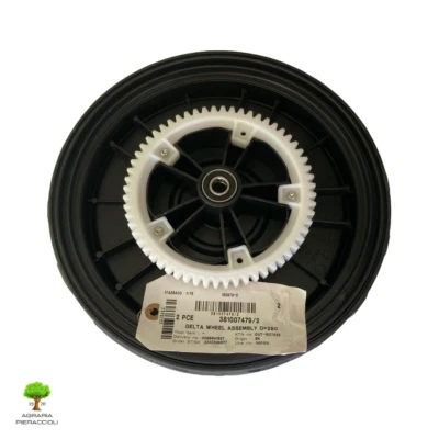 RUOTA POST. DIAM.28 CM COMPLETA TAGLIAERBA ORIGINALE STIGA ATCO ALPINA381007479