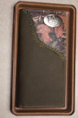 ZEP-PRO Auburn Tigers Roper Leather Fence Row Camo Wallet FREE TIN GIFT BOX - Image 1 of 4