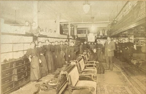 1890s Photograph Interior of Large Shoe Store with Many Women Workers - Picture 1 of 2