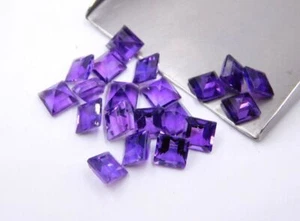 6 MM Natural African Amethyst Square Cut Loose Gemstone For Jewelry P-3188 - Picture 1 of 5