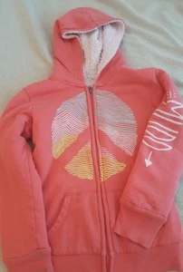 Mudd Girl Pink Salmon Sherpa Jacket/Sweater ~Size : Medium (7/8)~Used - Picture 1 of 2