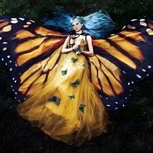 Butterfly Wings Cloak Shawl Halloween Makeup Props Dance Isis Wings - Picture 1 of 5