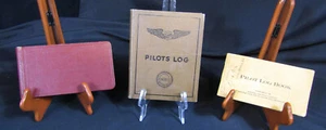 VINTAGE 1929 TO 1938 LOT OF 3 QUIET BIRDMEN PILOT FLIGHT LOG BOOKS LICENSE #6851 - Picture 1 of 24
