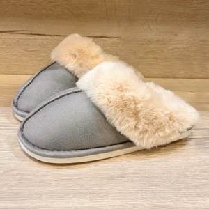 ROCKTHOSECURVES WOMENS SUEDETTE WOOL LINED HARD SOLE SLIPPERS / MULES - Picture 1 of 3