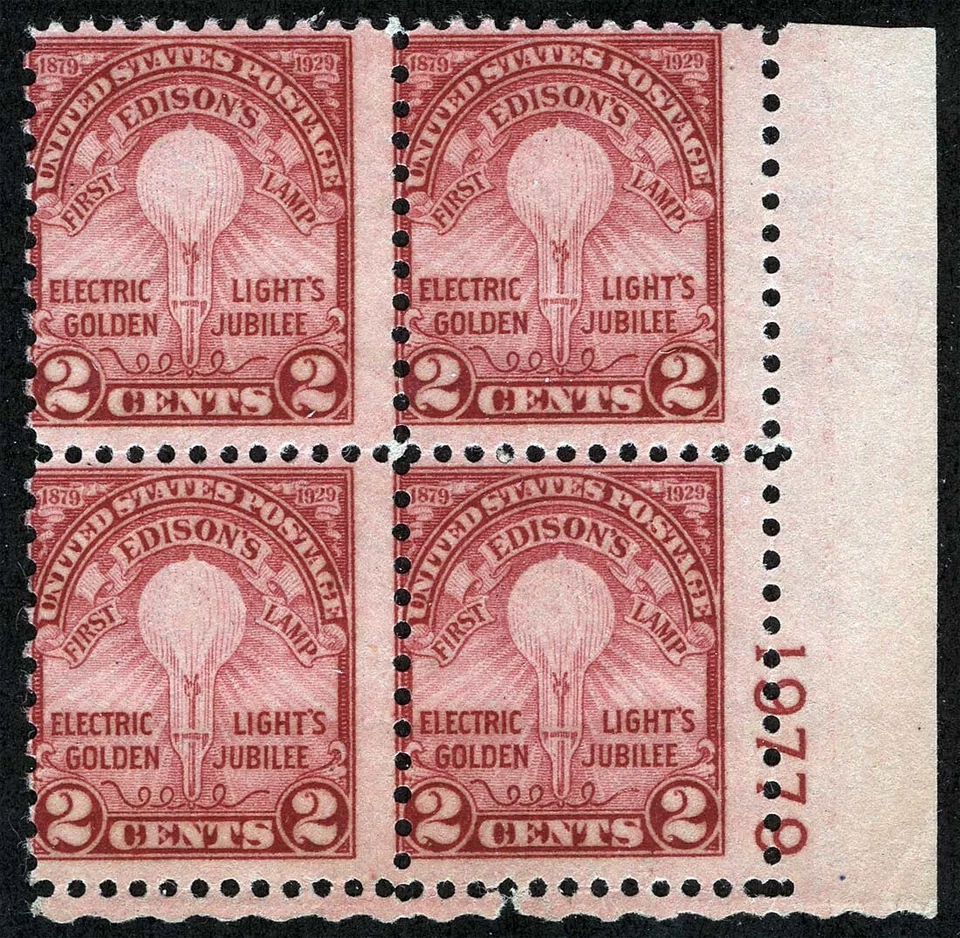 US Sc 655 Carmine 2¢ MNH Original Gum LR Plate Block of 4 No. 19779 - Image 1 of 1