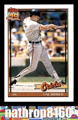Béisbol 1991 Topps #150 Cal Ripken Jr. Salón de la fama casi nuevo/casi nuevo+ Baltimore Orioles 14300 Foto 1 de 4