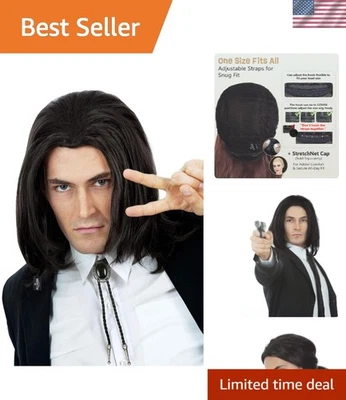 Vincent Vega 90s Black Wig – Authentic Hitman Halloween and Cosplay Accessory - Image 1 of 4