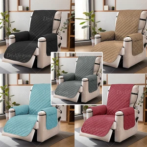 1 Seater Quilted Couch Covers Lounge Slipcover Recliner Pet Sofa Protector Cover - Picture 1 of 72