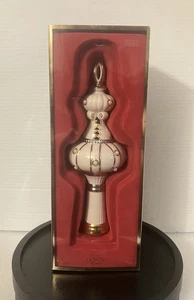 Lenox Florentiner Christbaumspitze ~ Elfenbein Gold Platin Akzente ~ Porzellan - Bild 1 von 8