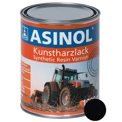 ASINOL (15,98 EUR/l) Unimoglack Schwarz matt Kunstharzlack 1.000 ml Lack Farbe