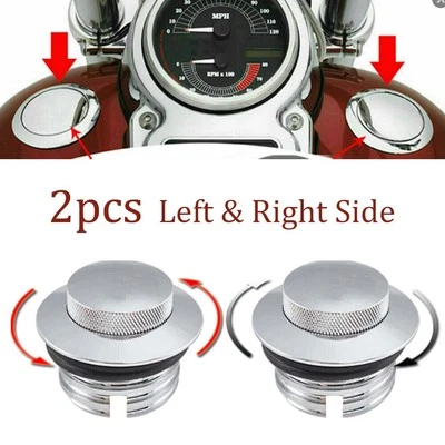 Tampa de tanque de combustível pop-up montagem embutida lateral esquerda e direita ventilada para Harley Touring - Imagem 1 de 4