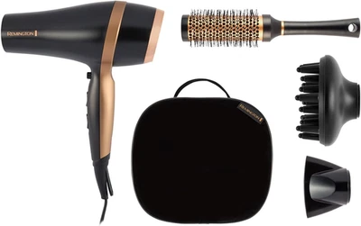 SPECTRUM BRANDS UK LIMITED Remington Hair Dryer (Gift Set with Concentrator & Diffuser, Ceramic Ionic Grill
