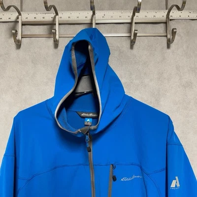 Eddie Bauer Jacket Men XXL Blue First Ascent Nylon Full Zip Hood Smooth Shell - Image 1 of 4
