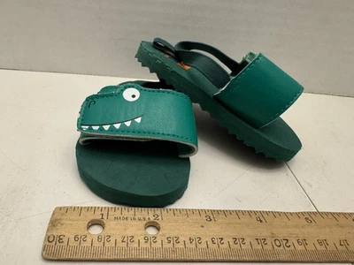 Baby Toddler Carter's Green Alligator or Dinosaur Sandals 6-9M - Image 1 of 4