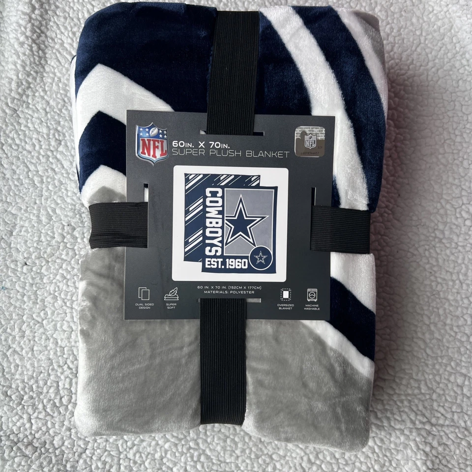 Manta súper de felpa de los vaqueros de la NFL de 60 pulgadas X 70 en paquete nuevo envío rápido Foto 1 de 4