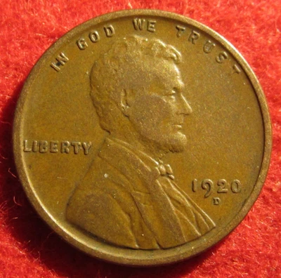 1920 D Lincoln Wheat Cent/Penny - Circulated - Actual Coin B909 - Image 1 of 3