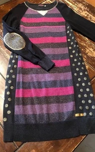 Gorgeous Catimini Girls Sweater Glitter Knit Dress 14 OR  16 Holiday Portrait - Picture 1 of 3