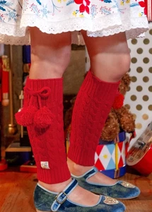 Girls Wildflowers Red Let it Snow Knit Leg Warmers Medium/Large M/L NWOT - Picture 1 of 10