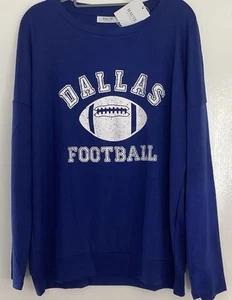 Haute Edition Top For Women Long Sleeve Football Team - Picture 1 of 3