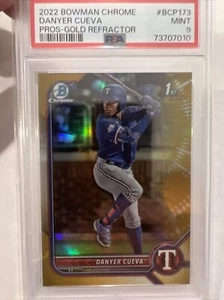2022 Bowman Chrome Danyer Cueva Gold Refractor /50 PSA 9 - Picture 1 of 2