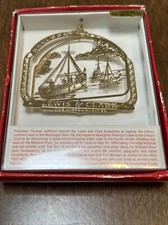 Nations Treasures 24K Gold  Finish The Missouri River  Lewis and Clark Ornament
