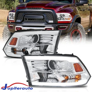 Pair LED DRL Chrome Headlight For 2009-2018 Dodge Ram 1500 2500 3500 Halogen - Foto 1 di 12