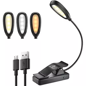 LENCENT 9 LED Book Light Flexible Clip USB Rechargeable Reading Light for Bed - Picture 1 of 6