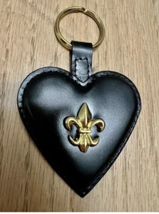 ECHTER MOSCHINO SCHLÜSSELANHÄNGER SCHWARZ LEDER MIT GOLDENEM LOGO ITALIEN - Bild 1 von 5