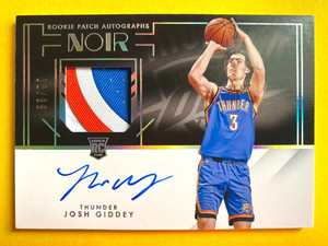 2021-22 Panini Noir #363 Josh Giddey 3 Color Patch On Card Autograph RC #02/99