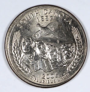2006 25c South Dakota Off Center Partial Collar Quarter Mint Error Coin E190 - Picture 1 of 2