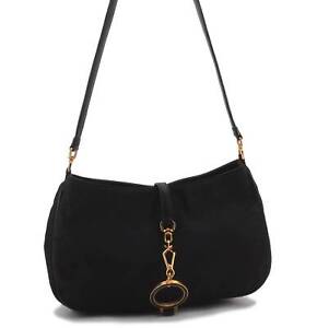 Authentic PRADA Nylon Leather Shoulder Hand Bag Purse Black G9818