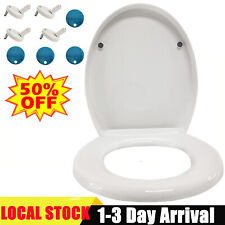 Luxury Oval Shape Soft Close White Toilet Seat Quick Release Top Fixing Hinges.
