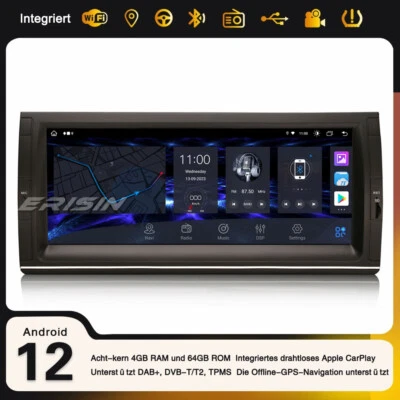 10,25" 64GB Android 14 Autoradio DAB+ CarPlay DSP 8-Kern GPS Navi USB BMW X5 E53 - Bild 1 von 4