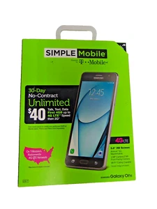 Simple Mobile SAMSUNG Galaxy On5, 8GB Black Prepaid Smartphone T- Mobile - Picture 1 of 3