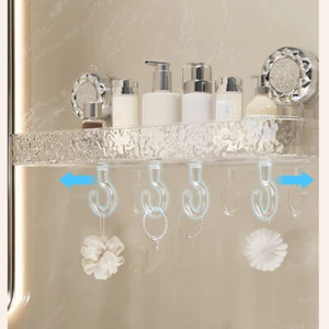 Shower Caddy Suction Cup No-Drilling Removable Bathroom Wall Shelf Basket UK - Picture 1 of 12