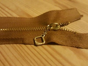 1 × 5'' inch Brown Talon vintage style (Repro)brass diamond Zip-Zipper - Picture 1 of 3