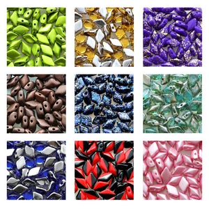 Matubo Gemduo™ Pressed Beads 8x5mm Czech Ornela Glass 8g Tube andere Farben - Picture 1 of 52