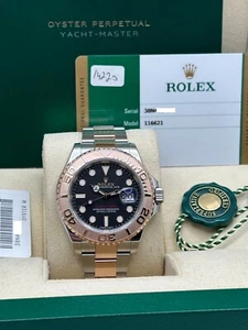 Rolex 116621 Yacht Master Black Dial 18K Rose Gold Stainless Box Paper 2018 - Picture 1 of 8
