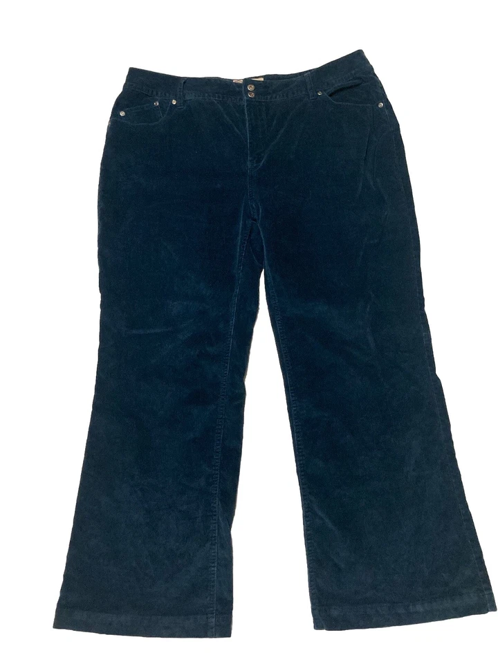 Faded Glory Navy Blue Corduroy Stretch Pants 24W Women’s Bootcut  - Image 1 of 4