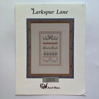 Vintage Larkspur Lane by Just Nan Cross Stitch Pattern Leaflet 1994 - Image 1 of 3