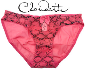 Claudette Dessous Women's Sexy Intimate Bikini Underwear Panty Lip Gloss Print M