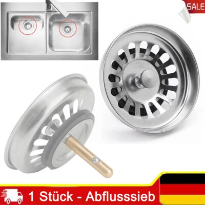 1x Abfluss Stöpsel Abflußsieb Ablaufsieb Siebkorb Haarsieb Spüle Für Waschbecken - Bild 1 von 4